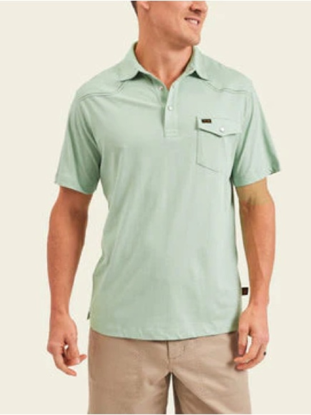 Howler Brothers Ranchero Polo Shirt 100% cotton GUC Julep green sz Medium M